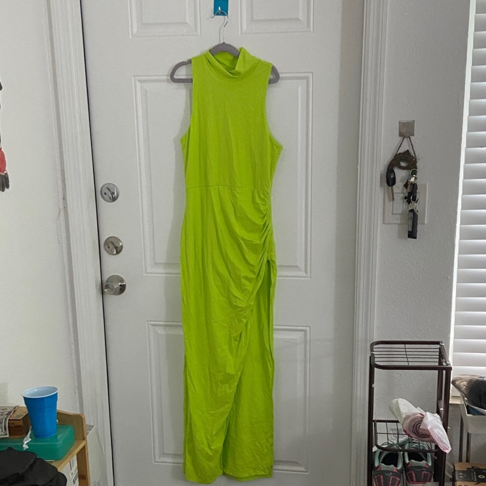 Superdown Neon Green Sleeveless Maxi Dress
